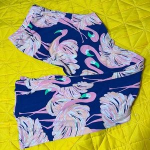 Lilly Pulitzer children’s size 12-14 flamingo stretch pants with flared bottoms